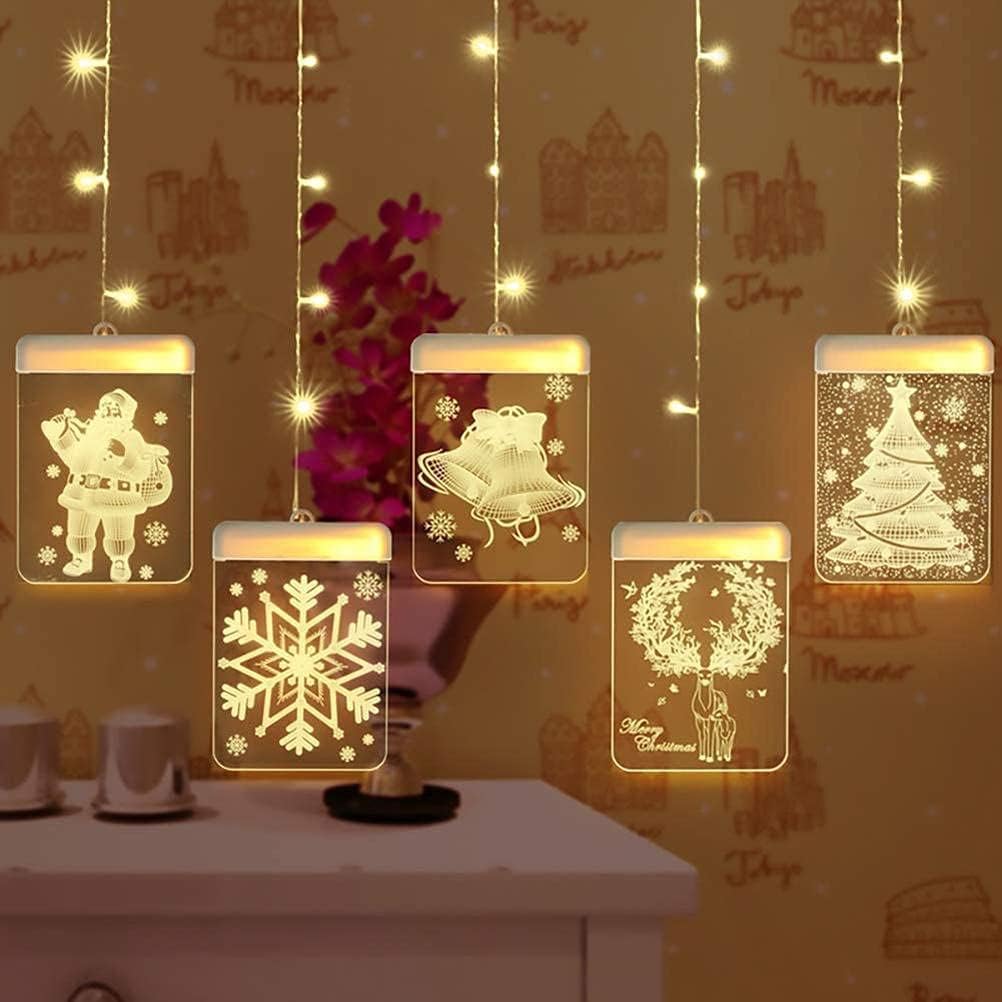 Cortina de Luces 3D Cuadradas para Navidad