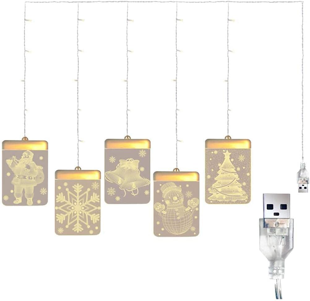 Cortina de Luces 3D Cuadradas para Navidad