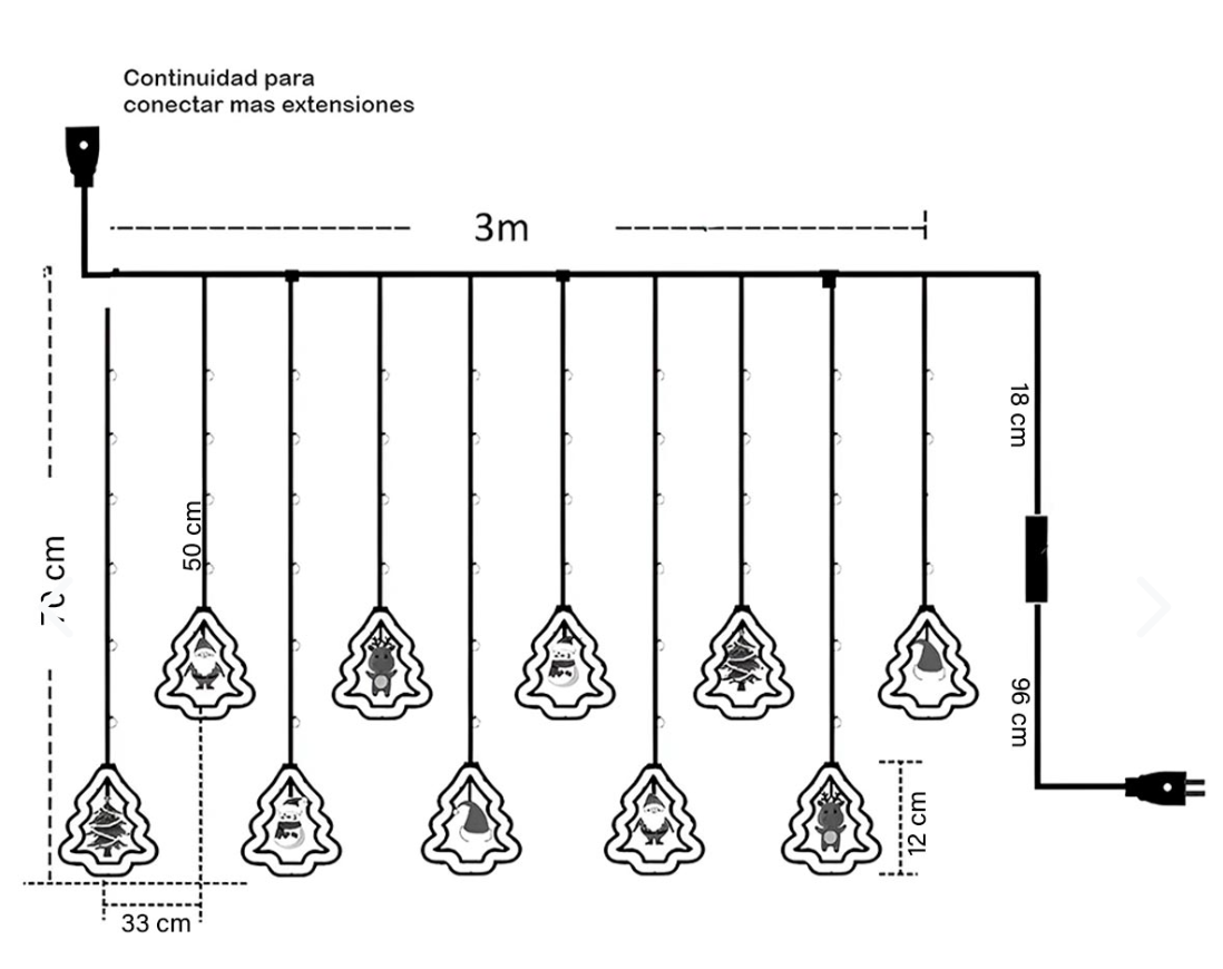 💡CORTINA DE LUCES LED NAVIDEÑAS INTERCALADAS🎄