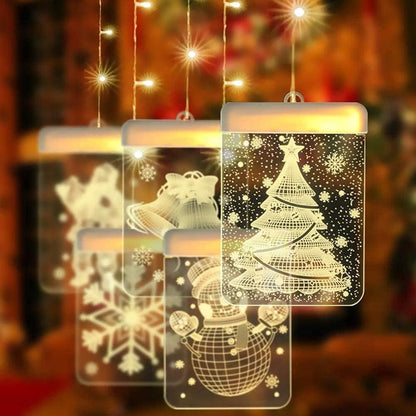 Cortina de Luces 3D Cuadradas para Navidad